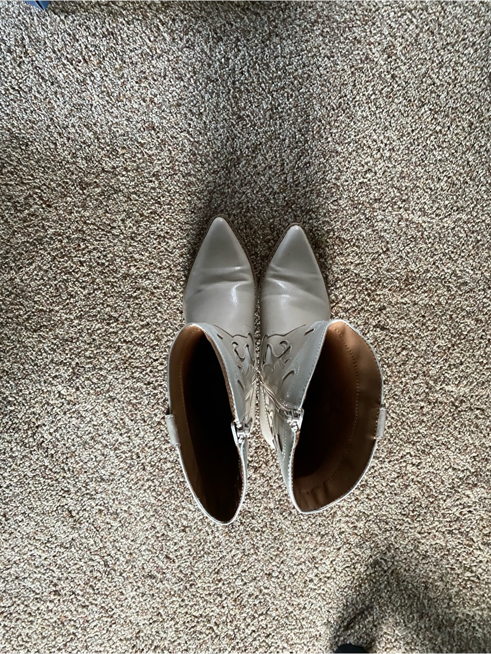 Universal Thread Cream/Tan Western Mid-Calf Boots - Picture 3 of 4